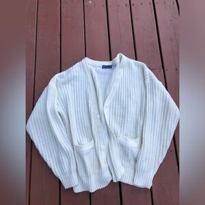 Women's Cream Cardigan Sweater Size Large
